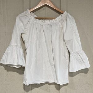 Karen Kane White Off-Shoulder Blouse